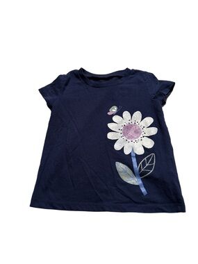 Carter's Navy Short-Sleeve Tee with Glitter Flower Size 3T